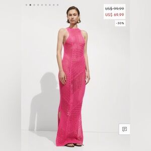 Pink crochet dress. Size 6